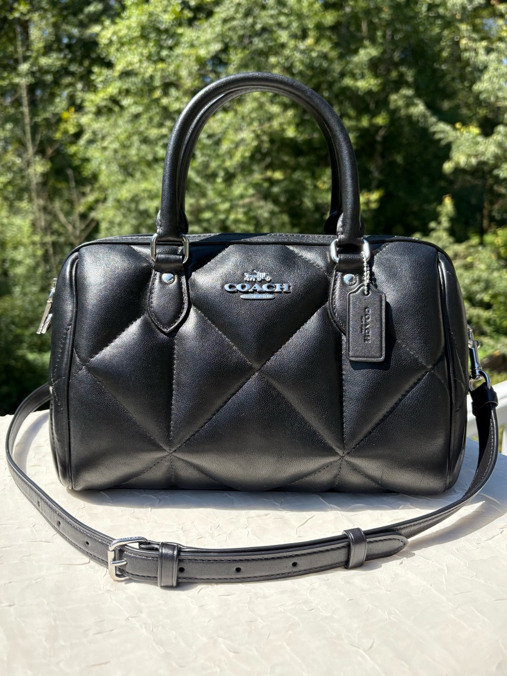 COACH Rowan Satchel Bag With Puffy Diamond Quilting CJ610